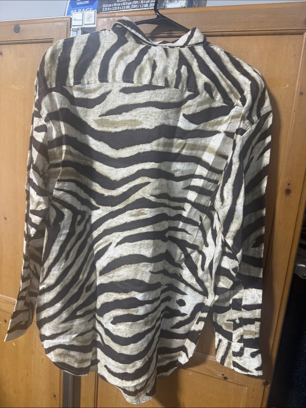 Ralph Lauren Men's Zebra-Print Button-Down Shirt - Black & Cream - Picture 3 of 3